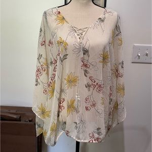 NWOT Maurices sz 3 sheer top floral